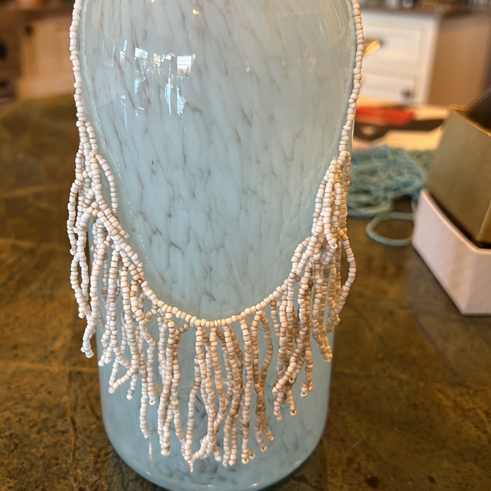 Cream-colored Beaded Necklace from Bali